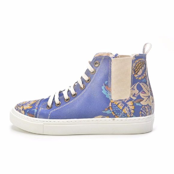 Goby Shoes - Blue Floral Short Boots - Picture 3 of 5